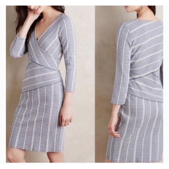 Anthropologie maeve Wrapped Striped Column Dress - Picture 4 of 6